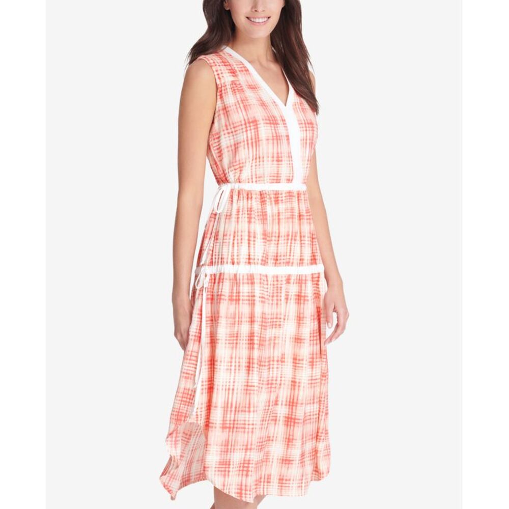 DKNY Printed Ruched Dress